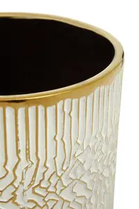 Interiors by Premier Honna Large White Gold Ceramic Planter