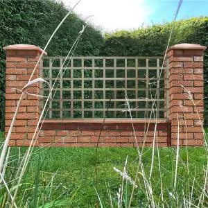 Premier Garden Supplies 9x Width: 6ft x Height: 3ft Flat Top Square Trellis Fence Topper Panel/Wall Climber Privacy Design