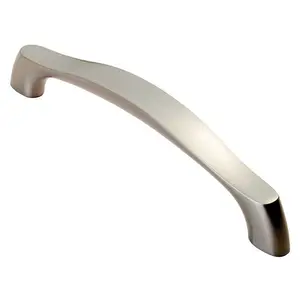 Chunky Arched Grip Pull Handle 156 x 15mm 128mm Fixing Centres Satin Nickel