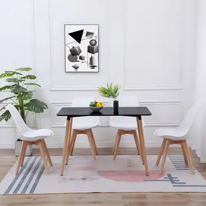 Nero 4 - Person Dining Set White / Black