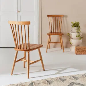 sweeek. Pair of wooden dining chairs Romie Natural 50.8x44.2x90 cm