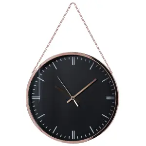 Beliani Modern Wall Clock BEZAS Black