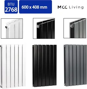 Designer Flat Panel Double Radiator 600x408 Black by MCC