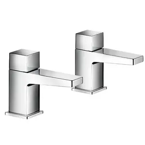 Mira Showers Honesty Square Bath Pillar And Single Lever Basin Chrome Taps