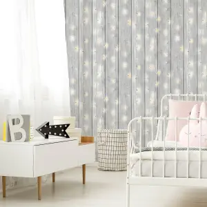 Fresco Grey Twinkle lights Smooth Wallpaper