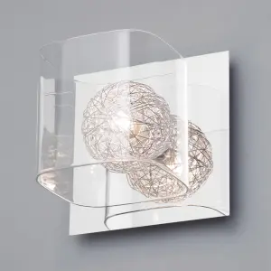 Litecraft Verona Chrome 1 Lamp Wire Globe Wall Light