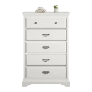 Bristol 5 Drawer Dresser White