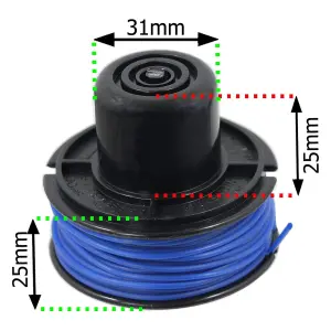 SPARES2GO Bump Feed Line Spool compatible with Black & Decker GL250 GL310 GL360 Strimmer Trimmer (9m x 1.5mm)