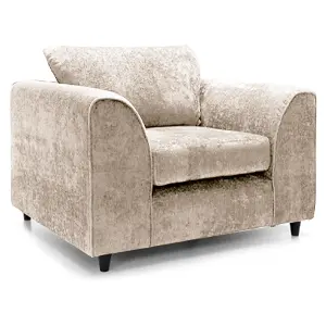 Monaco Chenille Fabric Single Seater Armchair Beige