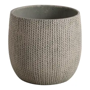 Verve Kulun Beige Knitted effect Fibreclay Plant pot (Dia) 46cm, (H)42cm, 41L