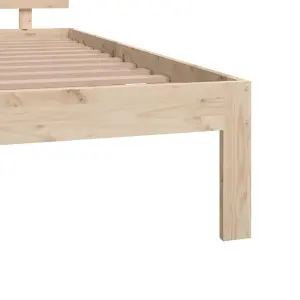 Berkfield Bed Frame Solid Wood Pine 140x190 cm