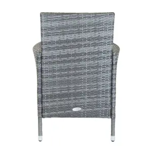 Charles Bentley Garden Outdoor Pair of Rattan Dining Chairs Grey