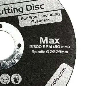 Spectre 115mm 4.5" 1.0mm Thin Fast Metal Cutting Disc 22mm Bore Flat Disc x10