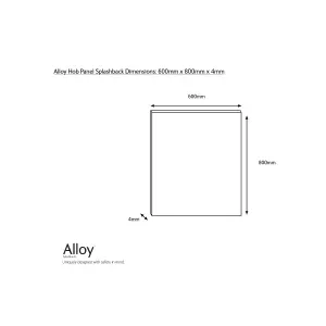 Splashwall Alloy White Marble effect Aluminium Splashback, (H)800mm (W)600mm (T)4mm