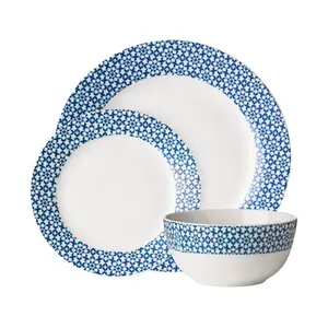 Interiors by Premier Avie Casablanca Blue Dinner Set (Mob)