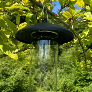 Large Hanging Steel Bird Seed Feeder with 4 Feeding Ports