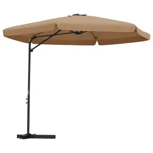 Berkfield Outdoor Parasol with Steel Pole 300 cm Taupe