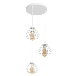 Luminosa Agat Cluster Pendant Ceiling Light White 38cm