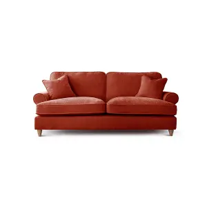 Sofas Express Mumbles Apricot Red Scroll Manhattan 3 Seater Sofa