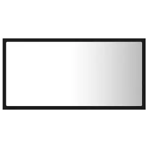 Berkfield LED Bathroom Mirror Black 80x8.5x37 cm Engineered Wood