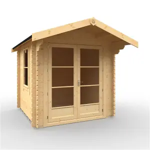 8ft x 8ft (2350mm x 2350mm) Horsforth "The Topeka" 28mm Log Cabin With 1 Opening Window