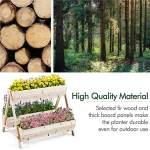 Yaheetech 3 Tier Raised Garden Bed Fir Wood Flower Rack for Flowers Vegetables