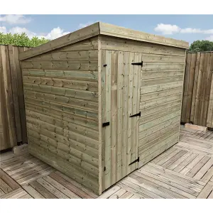 8 x 5 WINDOWLESS Garden Shed Pressure Treated T&G PENT Wooden Garden Shed + Single Door (8' x 5' / 8ft x 5ft) (8x5)