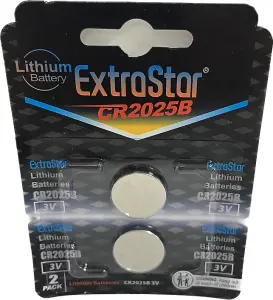 Extrastar Lithium Battery 3V CR2025B, Pack of 2