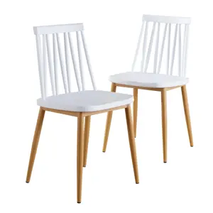 Home Source Trinity Table and 2 White  Lucy Chairs