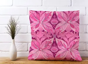 Pink Abstract Floral Design Cushions 60cm x 60cm