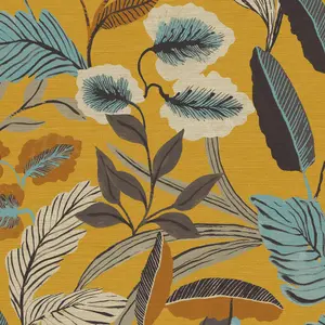 Sublime Paradise Arts Ochre Leaves Wallpaper