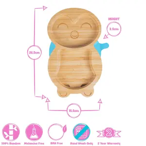 Tiny Dining Penguin Bamboo Suction Plate - Beige