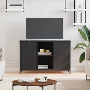 vidaXL TV Cabinet Black 100x35x65 cm Engineered Wood