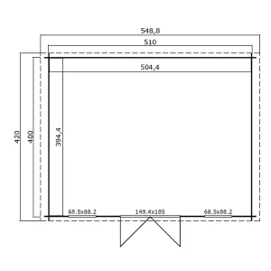 Lasita Osland Wels 5 Log Cabin - 5.1m x 4m - Traditional Apex Style Garden Room