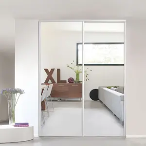 Form Valla White Mirrored Sliding wardrobe door, (H) 2260mm x (W) 922mm