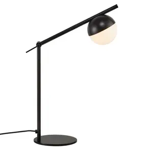 Nordlux Contina Indoor Living Dining Office Metal Table Lamp in Black (Diam) 10cm