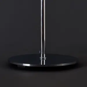 ValueLights Hudson Polished Chrome and Clear Acrylic Jewel Intertwined Rings Design Table Lamp