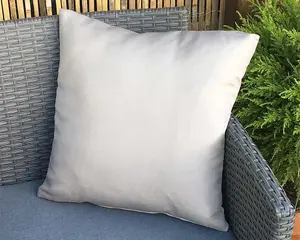 Pair of Outdoor Garden Sofa Chair Furniture Scatter Cushions - Grey Plain