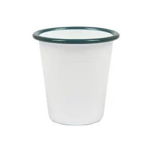 Argon Tableware White Enamel Tumbler - 300ml - Green