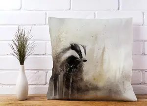 Badger Watercolour Cushions 45cm x 45cm