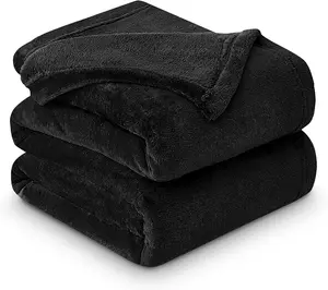 GC GAVENO CAVAILIA Luxury Faux Fur Throw 200X240 CM Black Fleece Blanket for King Bed & Sofa Bed