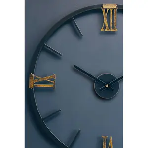 Interiors by Premier Round Black Metal Wall Clock