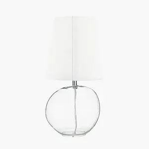 Coastal Clear Glass Table Lamp with White Shade