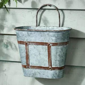 Vintage Style Effect Weathered Effect Galvanised Trough Planter Flower Pot Embossed Dolly Tub Outdoor Garden Planter