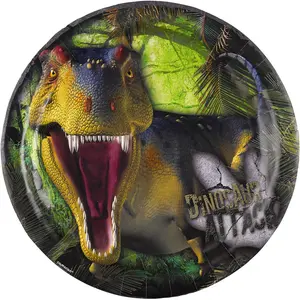 Amscan Dinosaur Attack Paper Party Plates Multicoloured (One Size)