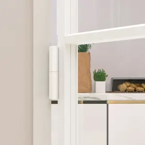 Berkfield Interior Door White 93x201.5 cm Tempered Glass&Aluminium Slim