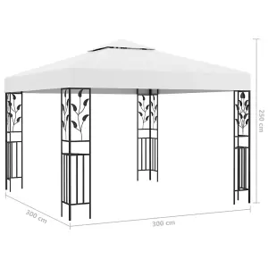 Berkfield Gazebo with LED String Lights 3x3 m White