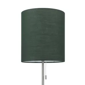 GoodHome Penistone Straight Brushed Green Chrome effect Table lamp