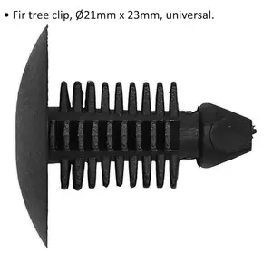 20 PACK Black Fir Tree Clips - 21mm x 23mm - Universal Vehicle Fitting