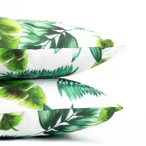 Gardenwize Pair of Outdoor Garden Sofa Chair Furniture Scatter Cushions- Botanical Green Palm Print